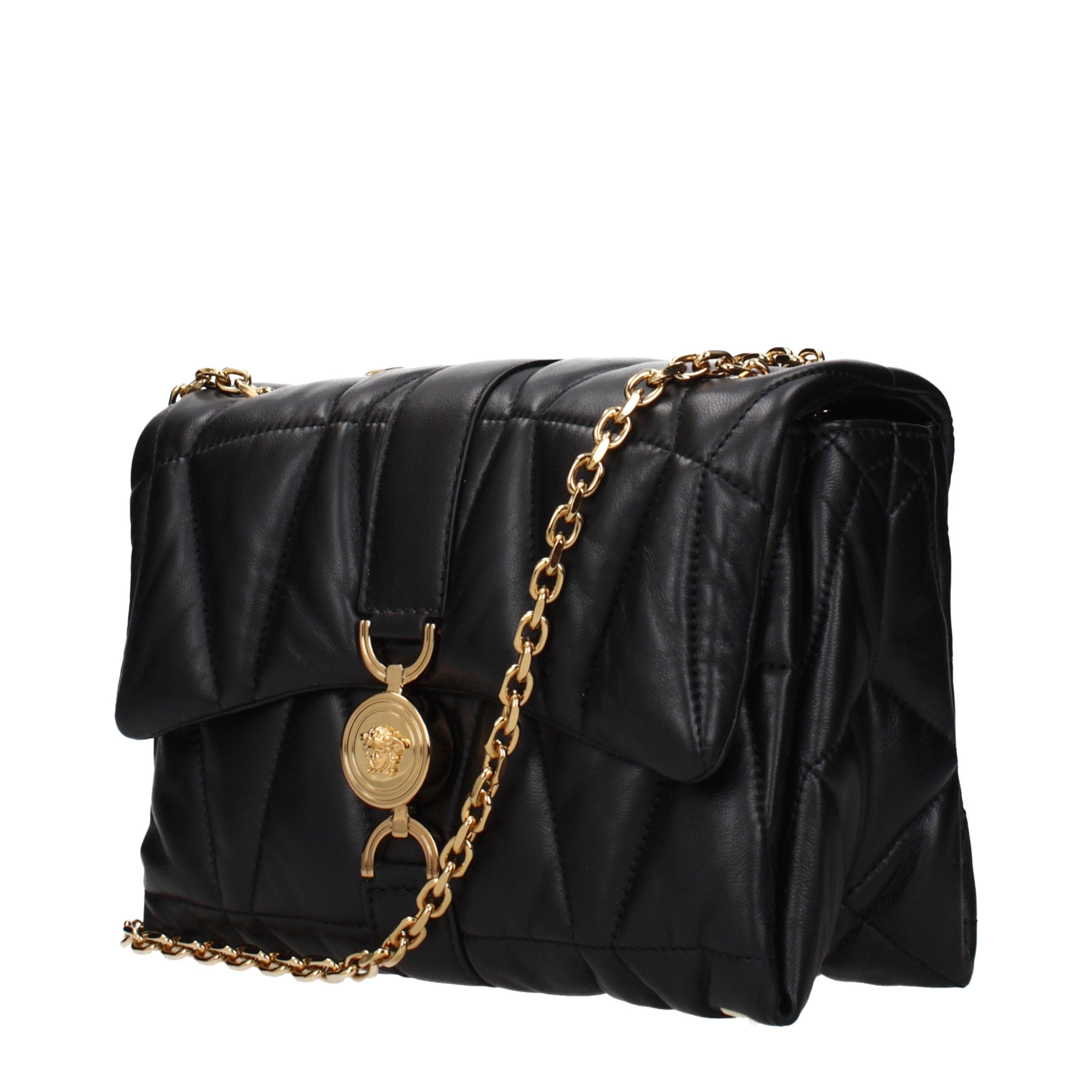 Versace Schwarze Leder Umhängetasche