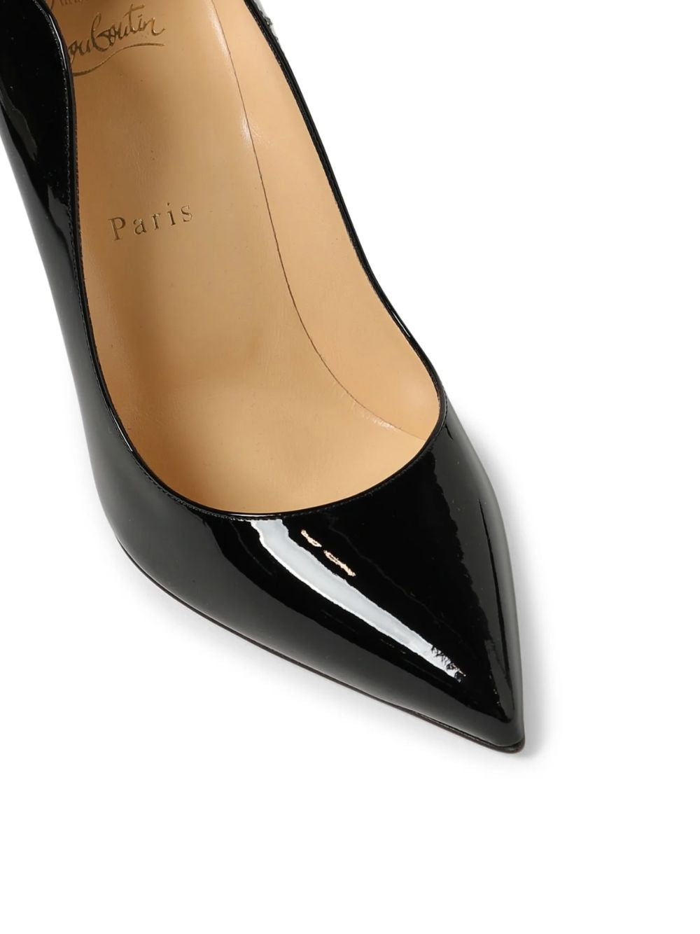Christian Louboutin Schwarze Lackleder Hot Chick Pumps 100
