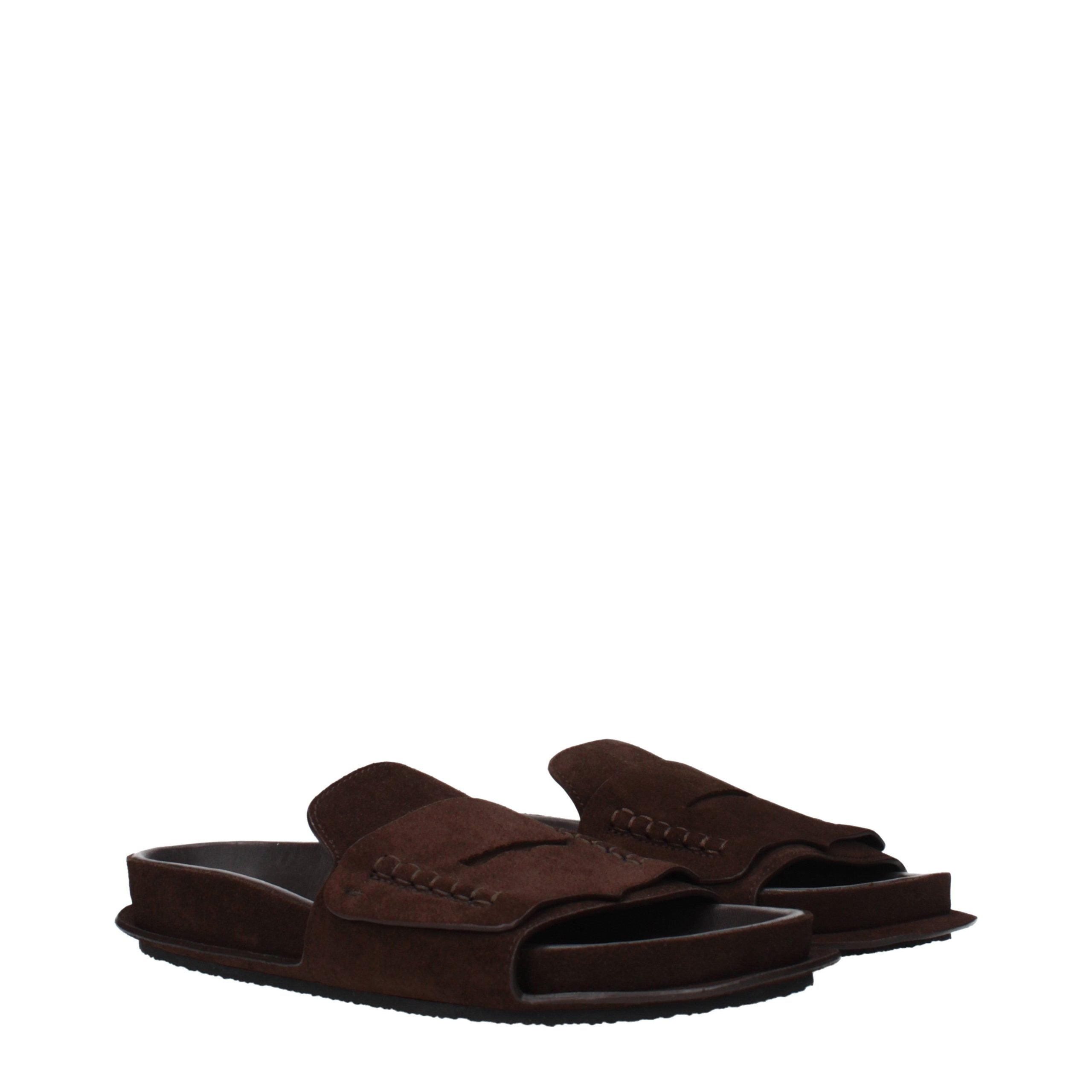 Jacquemus Braune Leder-Slipper