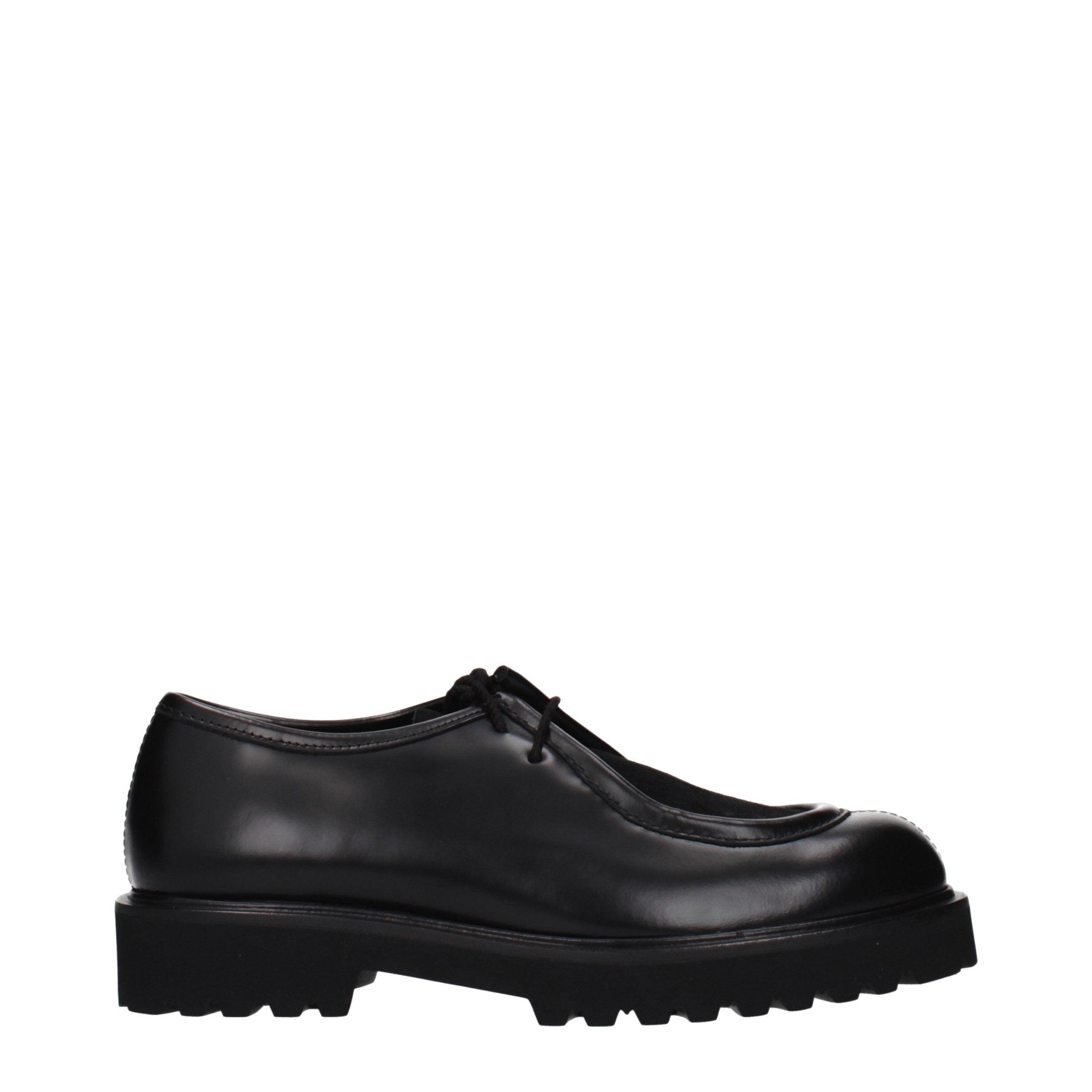 Max Mara Schwarze Oxford- und Derby-Schuhe aus Leder