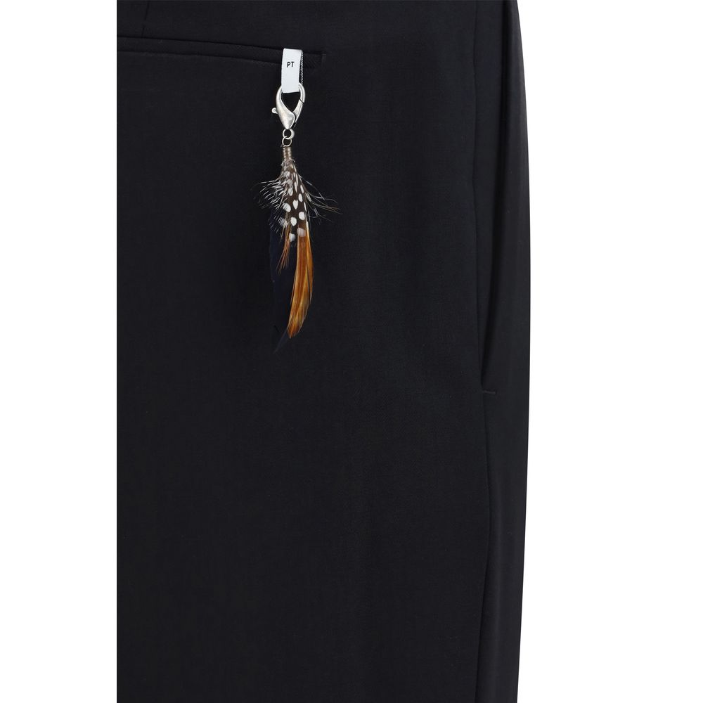 PT Pantaloni TORINO Schwarze Zigarettenhose aus Elasthan