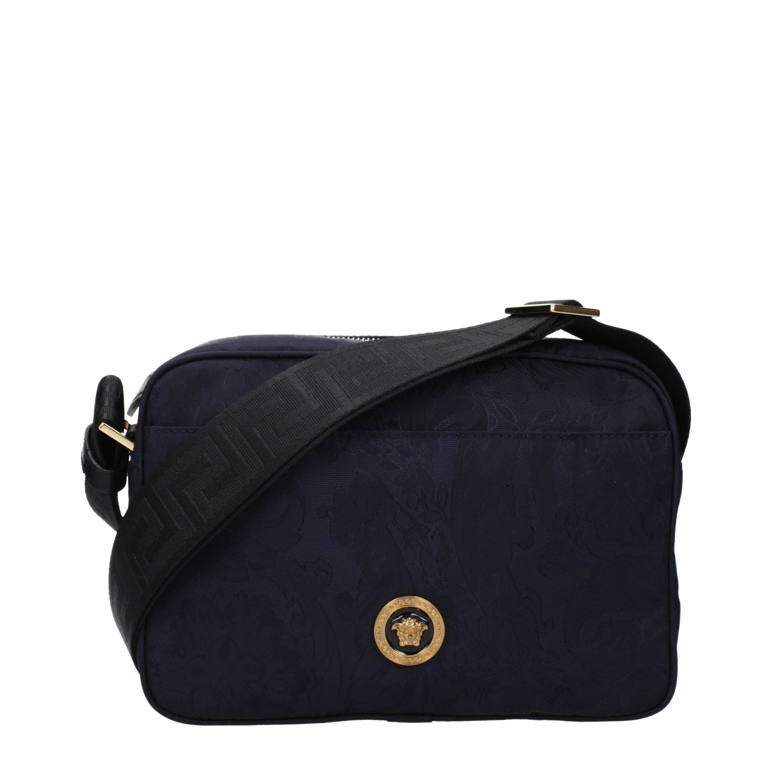 Versace Blaue Umhängetasche aus Stoff