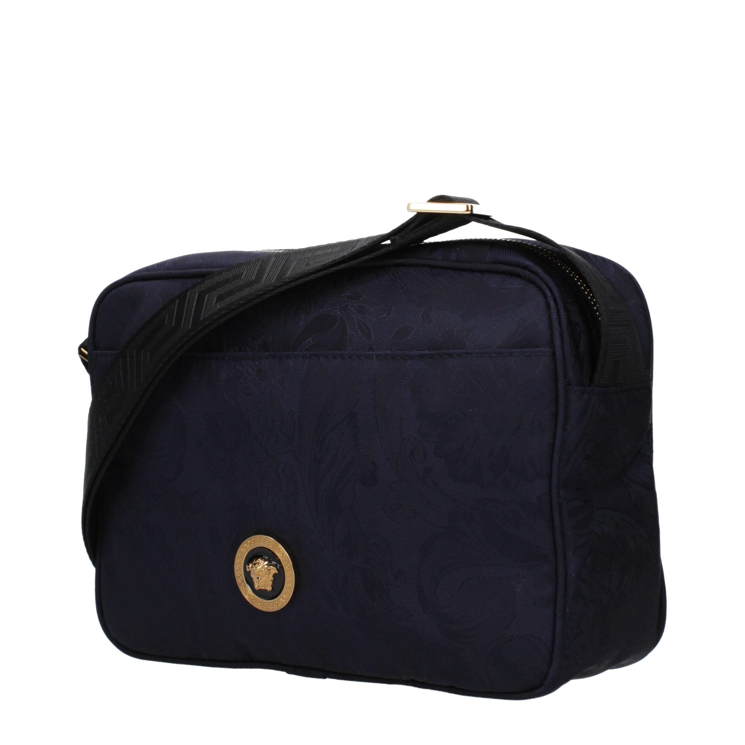 Versace Blaue Umhängetasche aus Stoff
