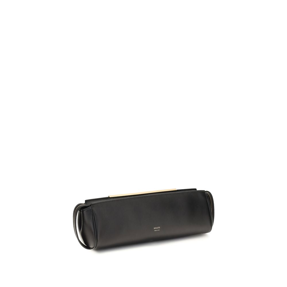 Khaite Schwarze Bos Taurus Kalbsleder Clutch