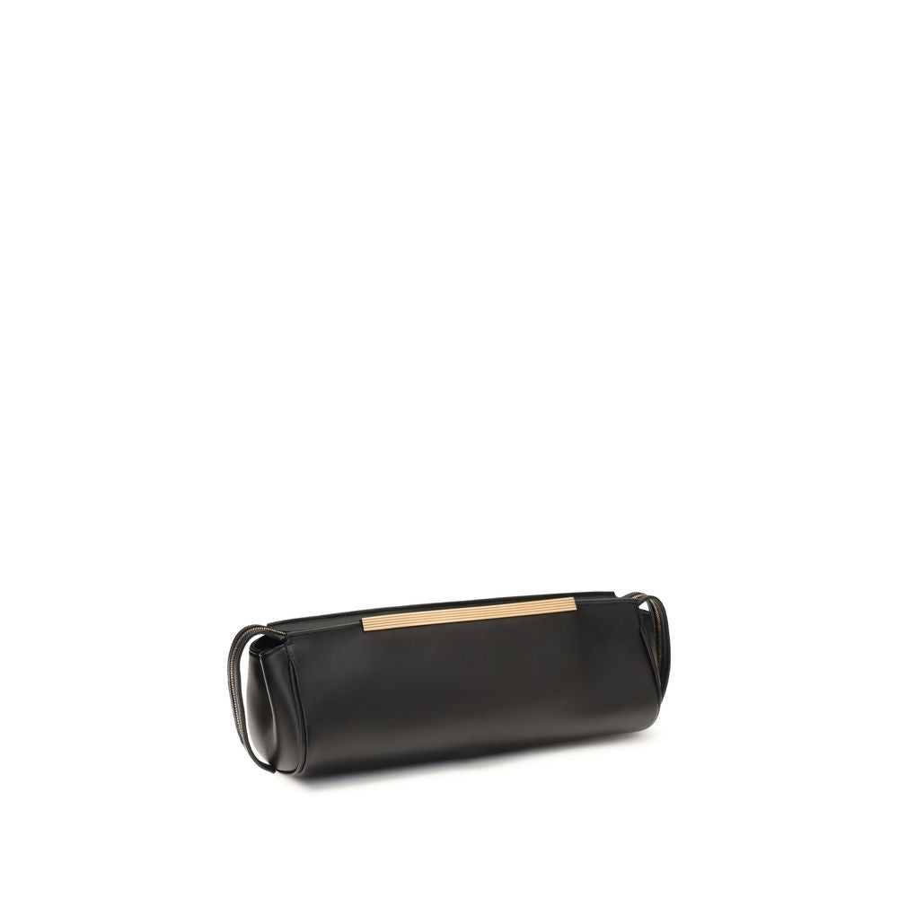 Khaite Schwarze Bos Taurus Kalbsleder Clutch