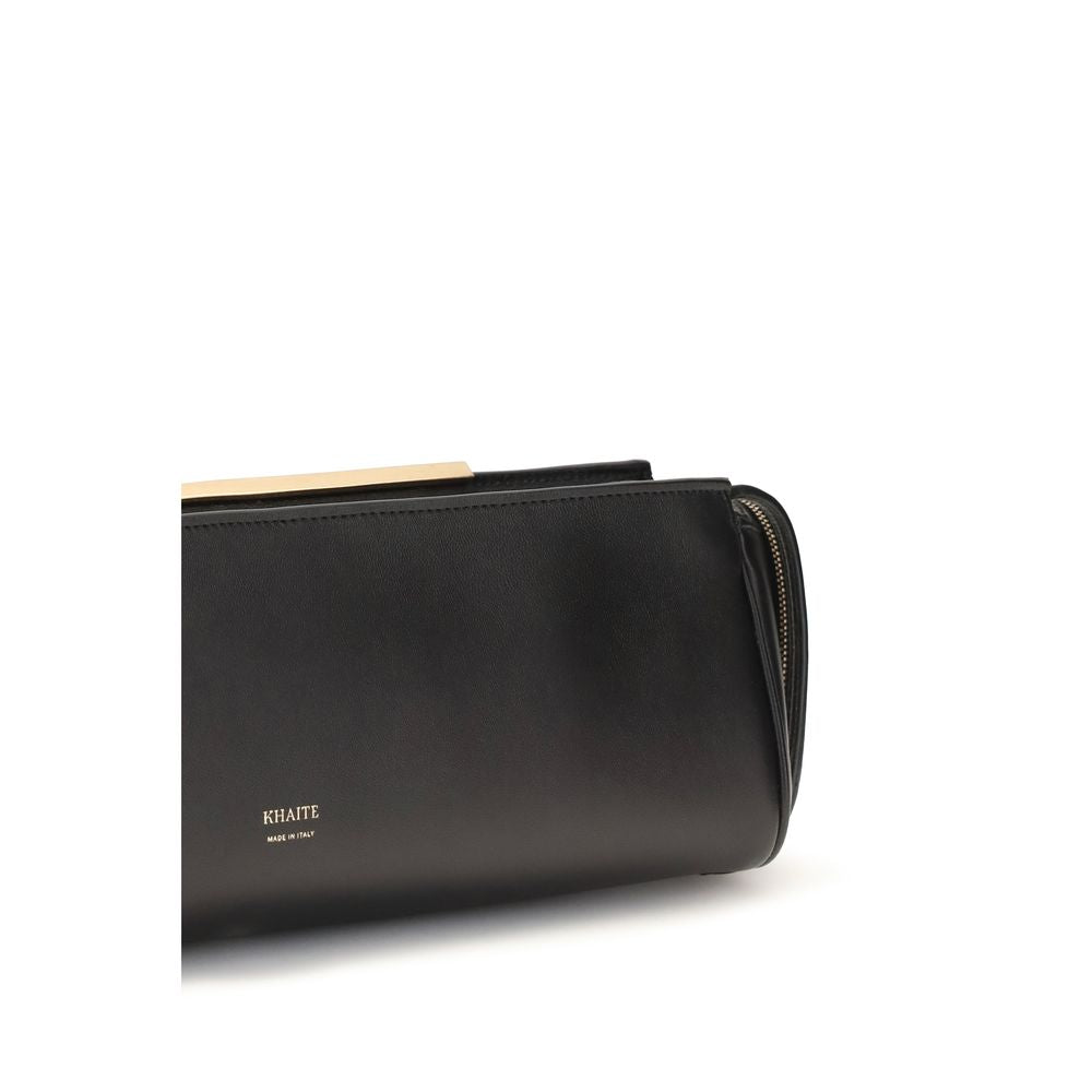 Khaite Schwarze Bos Taurus Kalbsleder Clutch