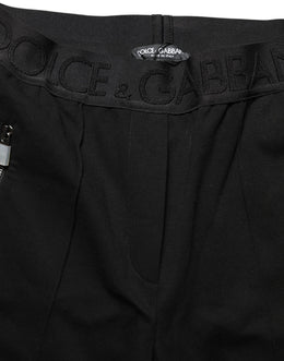 Dolce & Gabbana Schwarze Skinny-Hose aus Viskose mit mittlerer Taille