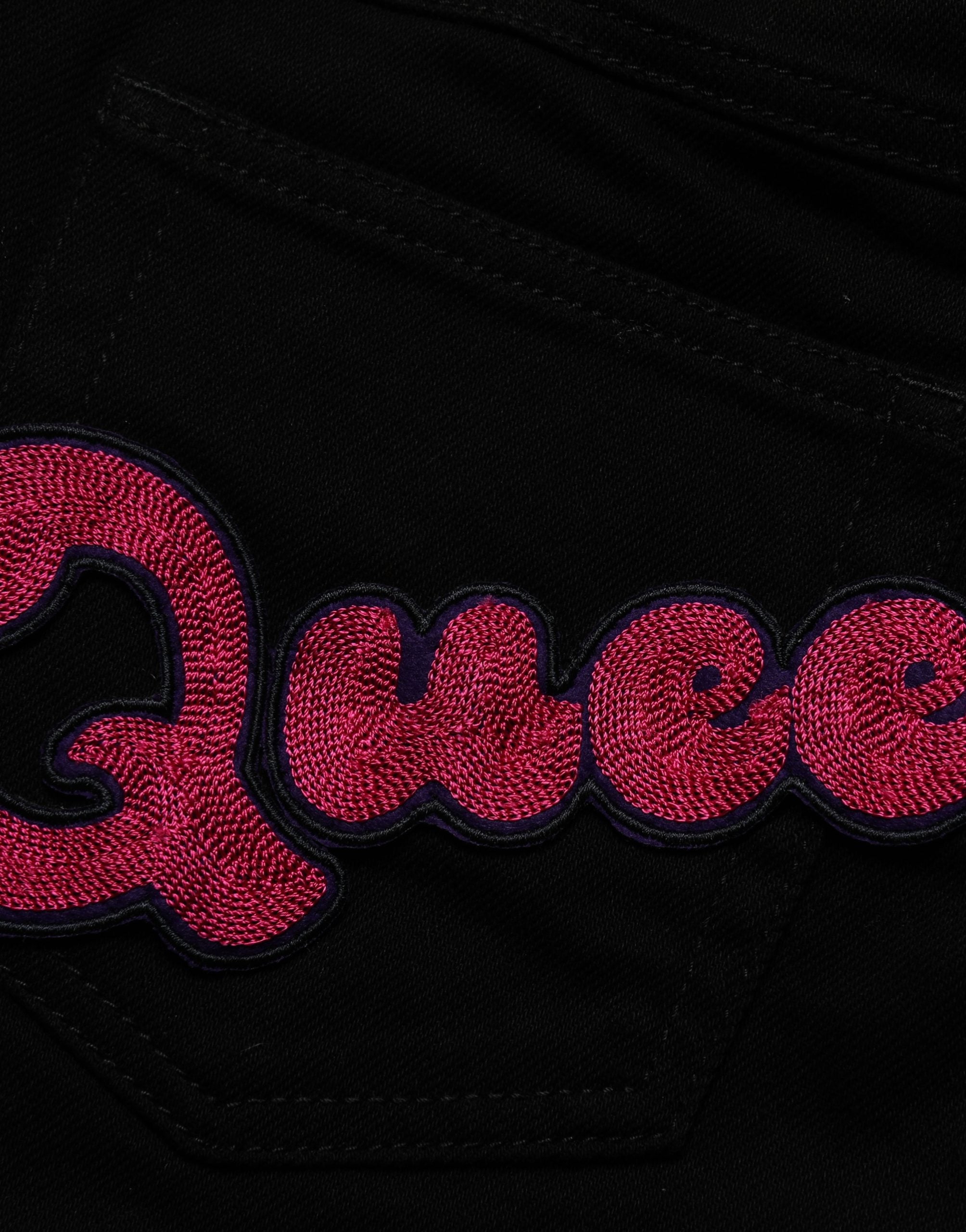 Dolce & Gabbana Schwarze Jeans mit Queen-Stickerei PRETTY Denim