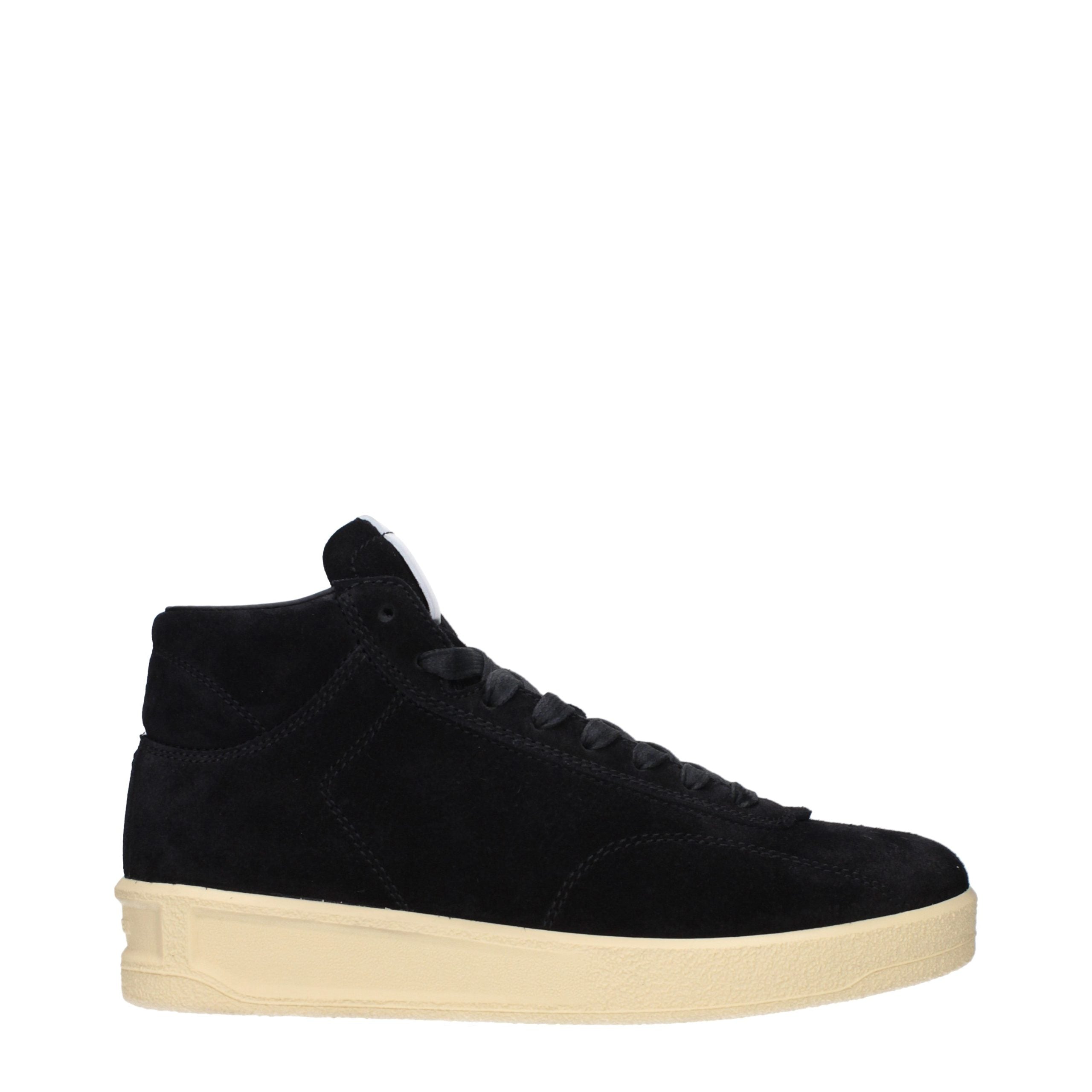 Jil Sander Schwarze Leder-High-Top-Sneaker
