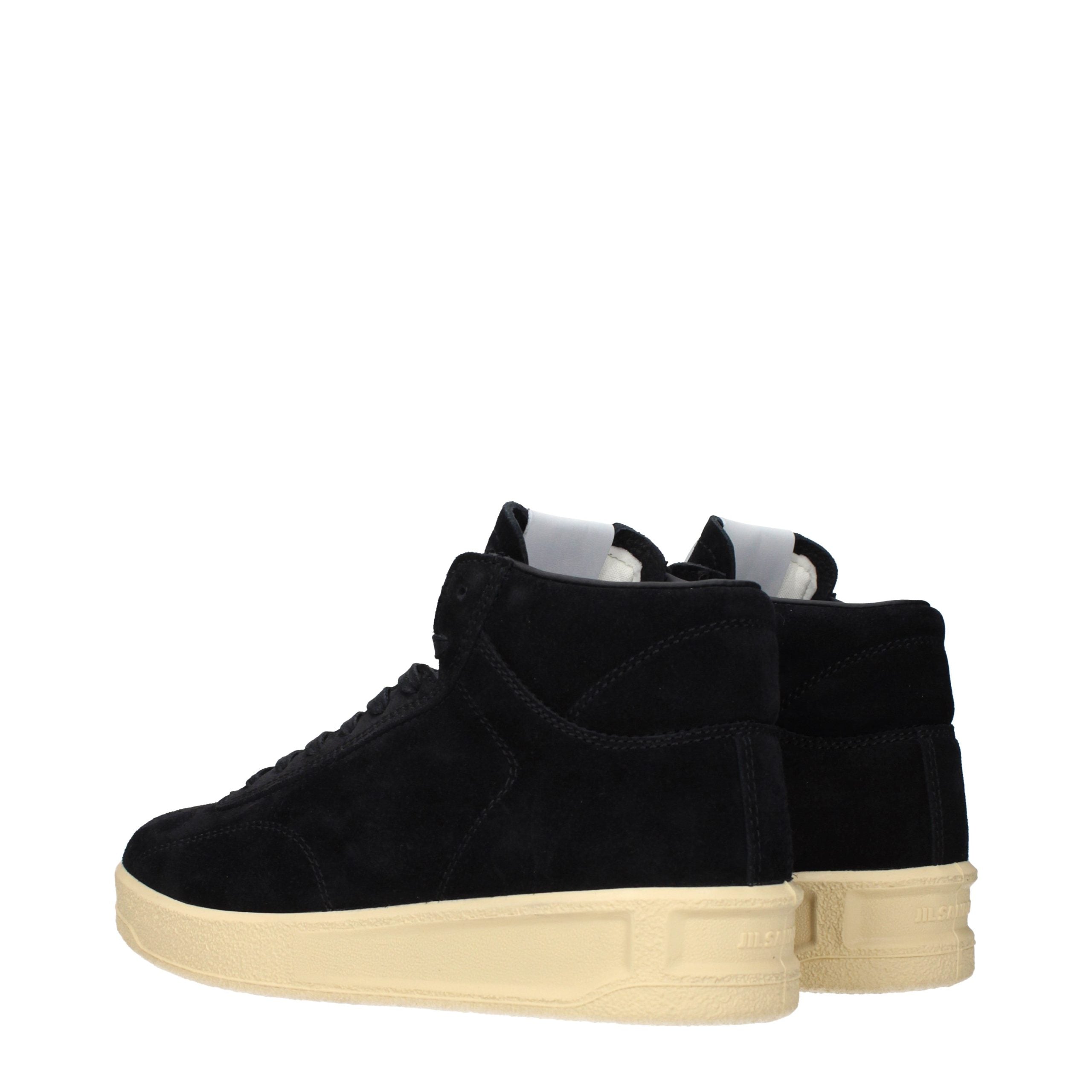 Jil Sander Schwarze Leder-High-Top-Sneaker