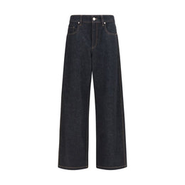 Brunello Cucinelli Blaue Jeans aus Baumwolle im geraden Schnitt
