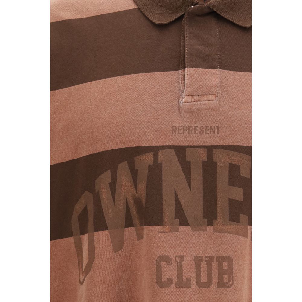 Represent Braunes Baumwoll-Polohemd
