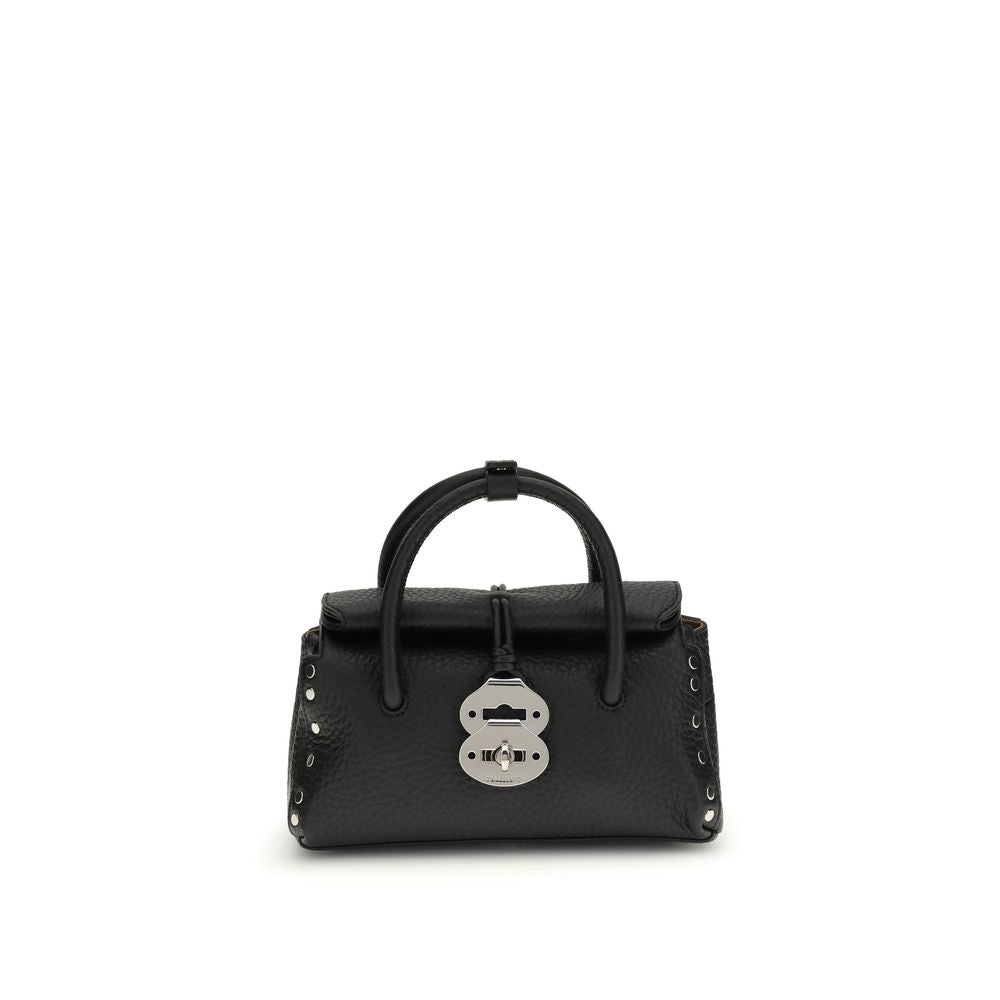 Zanellato Schwarze Kalbsleder Bos Taurus Handtasche