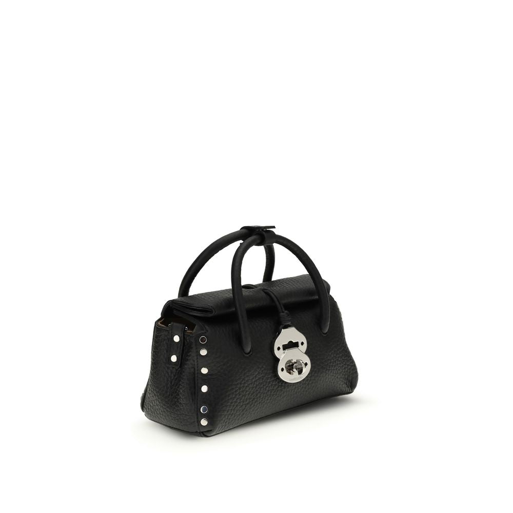 Zanellato Schwarze Kalbsleder Bos Taurus Handtasche