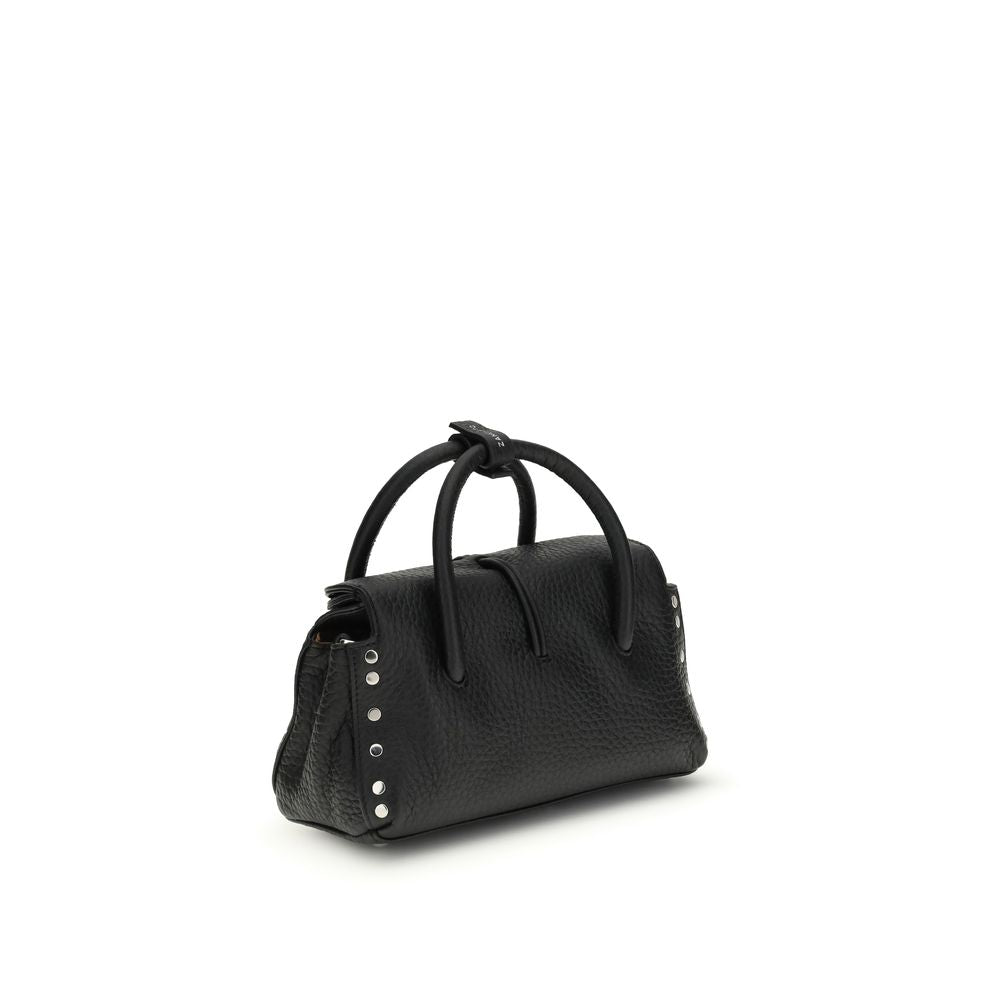 Zanellato Schwarze Kalbsleder Bos Taurus Handtasche