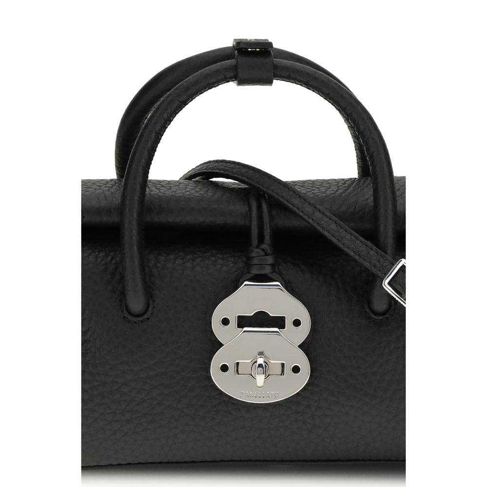 Zanellato Schwarze Kalbsleder Bos Taurus Handtasche