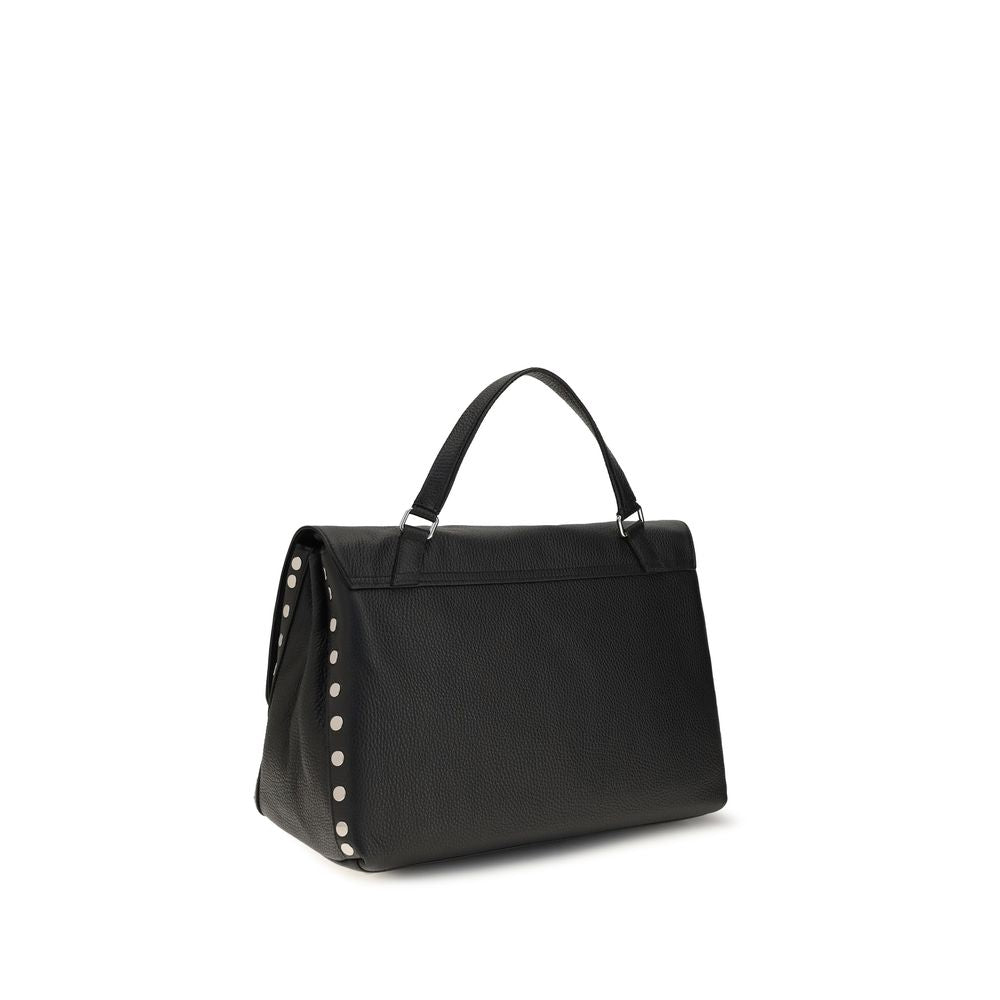Zanellato Schwarze Kalbsleder Bos Taurus Handtasche