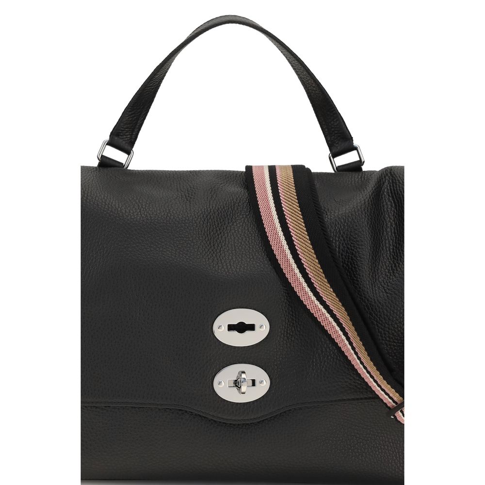 Zanellato Schwarze Kalbsleder Bos Taurus Handtasche