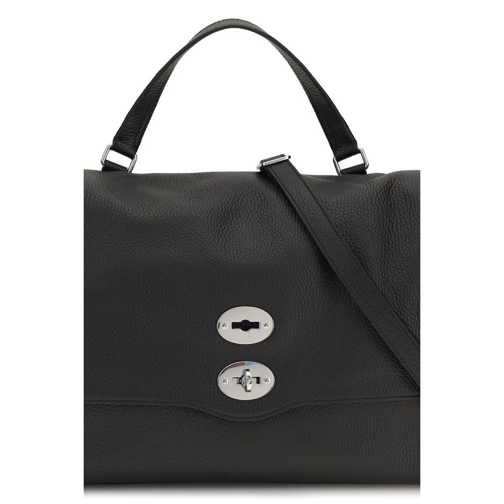 Zanellato Schwarze Kalbsleder Bos Taurus Handtasche