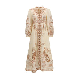 Zimmermann Beige Leinen-Freizeitkleid