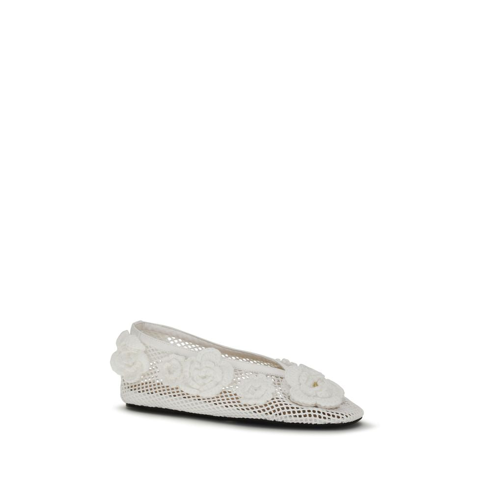 Ganni Weiße Polyethylen-Ballettschuhe