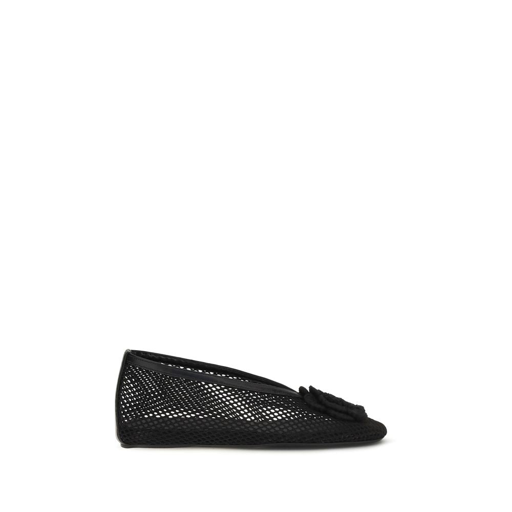 Ganni Schwarze Ballett-Flats aus Polyethylen