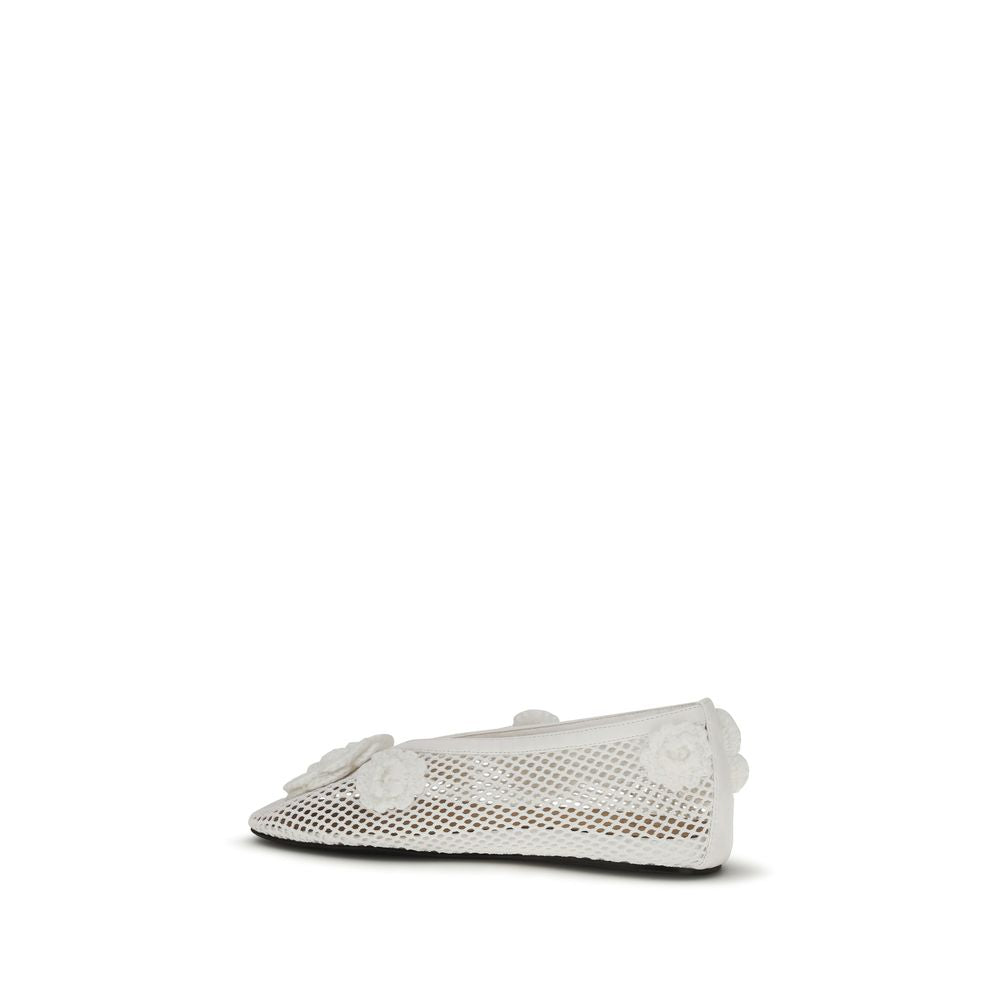 Ganni Weiße Polyethylen-Ballettschuhe