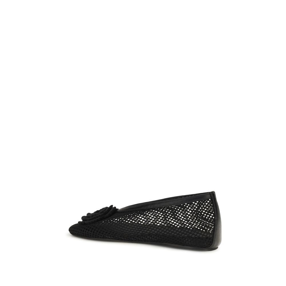Ganni Schwarze Ballett-Flats aus Polyethylen