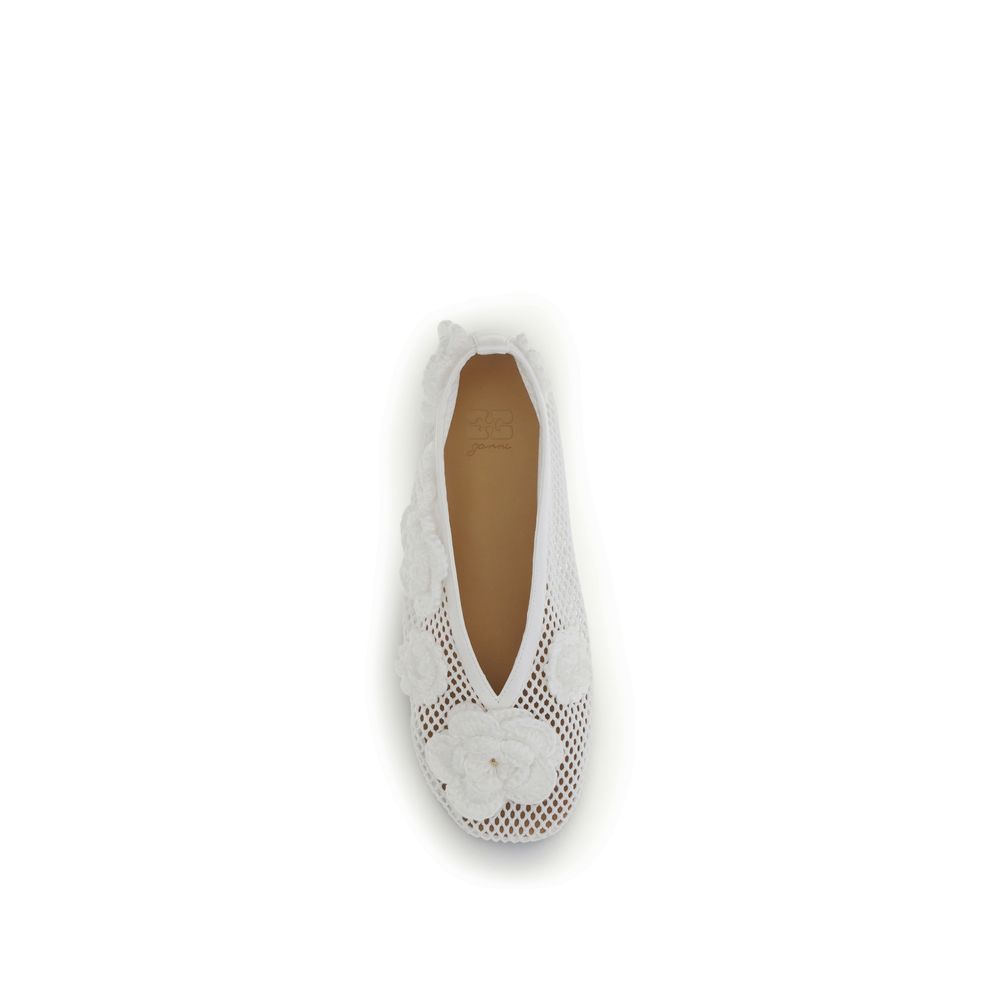 Ganni Weiße Polyethylen-Ballettschuhe