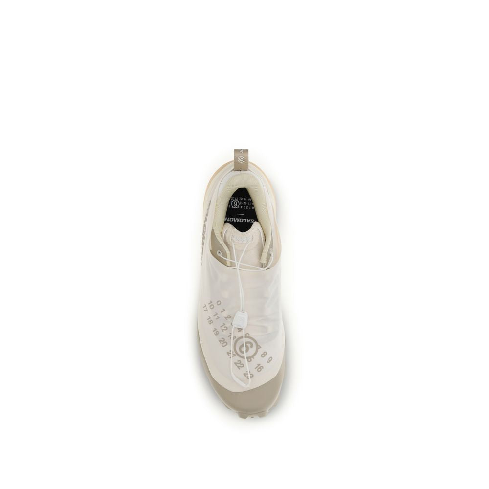 MM6 Beige Calf Leather Bos Taurus Athletic Sneakers
