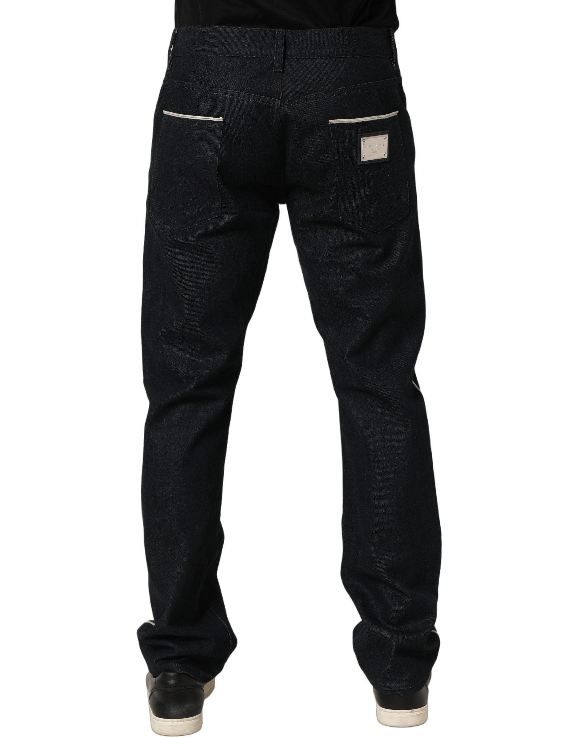 Dolce & Gabbana Schwarze Baumwoll-Jeans für Herren, Mid Waist, Klassischer Schnitt