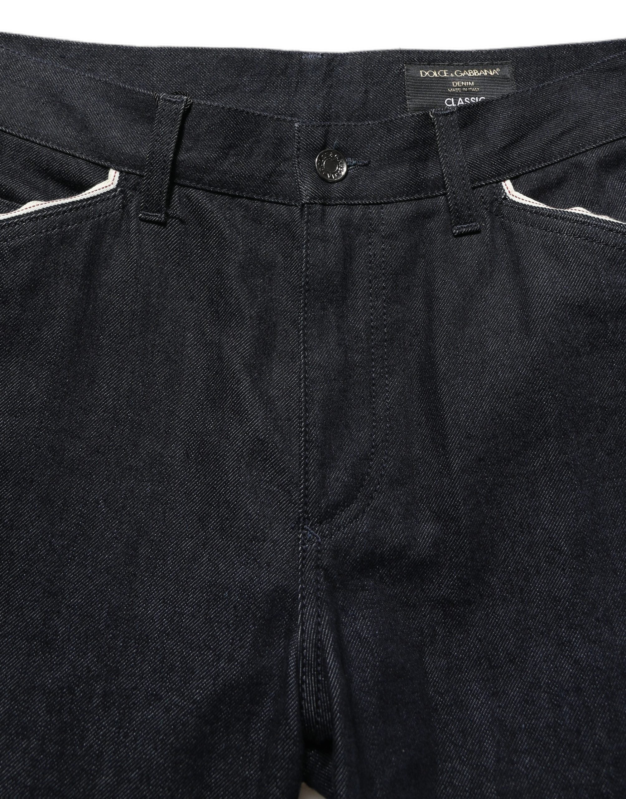 Dolce & Gabbana Schwarze Baumwoll-Jeans für Herren, Mid Waist, Klassischer Schnitt