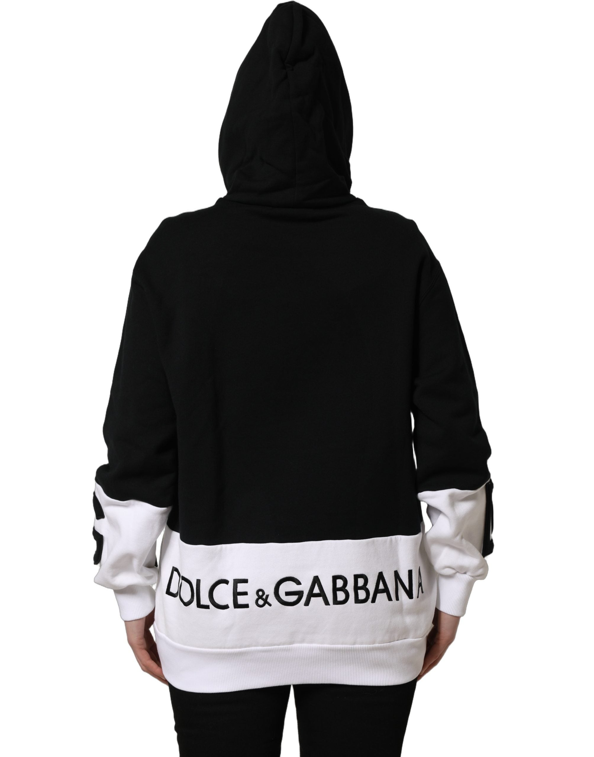 Dolce & Gabbana Kapuzenpullover mit Schwarz-Weiß-Applikationen