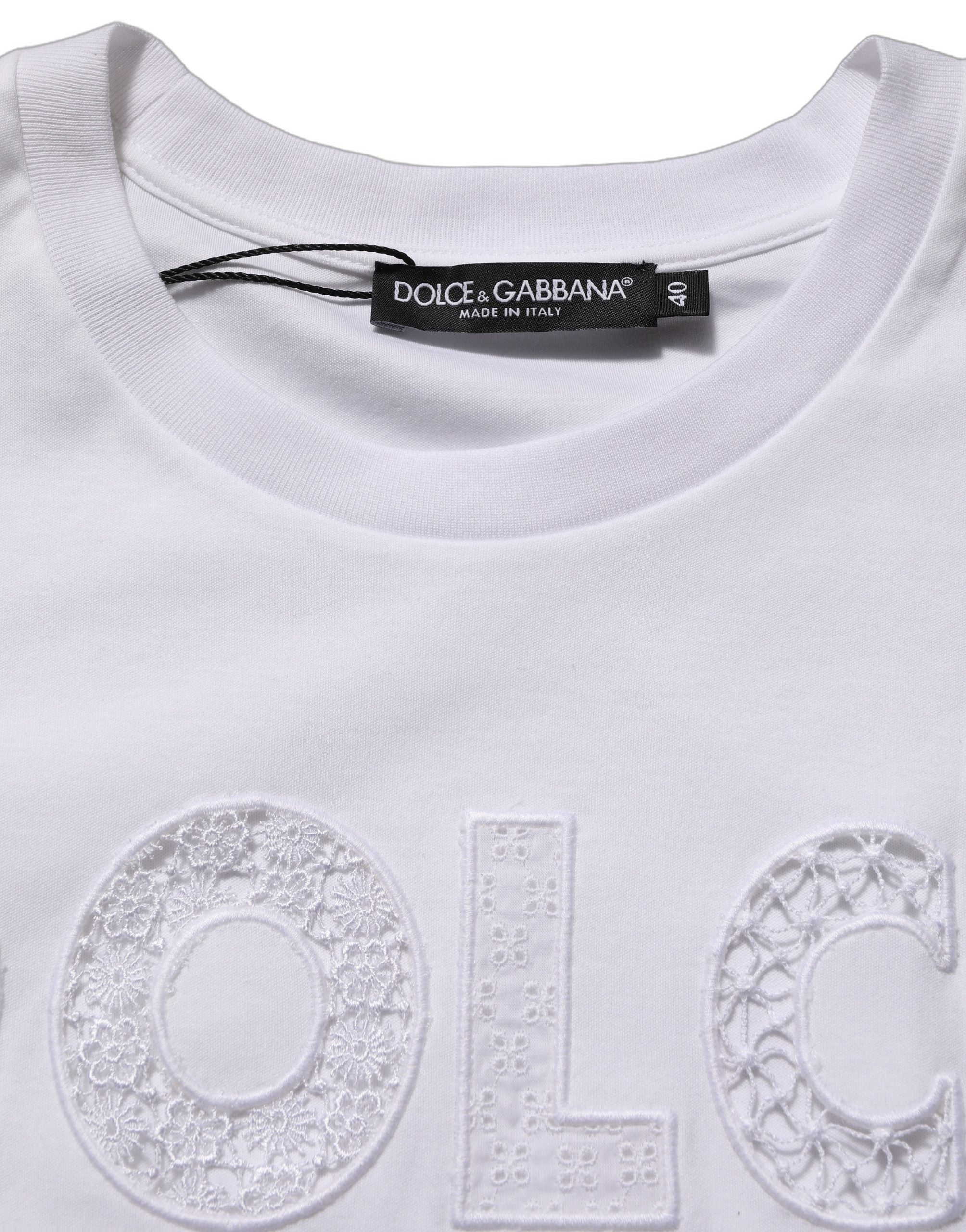 Dolce & Gabbana Weißes Rundhals-T-Shirt ohne Ärmel mit Logo