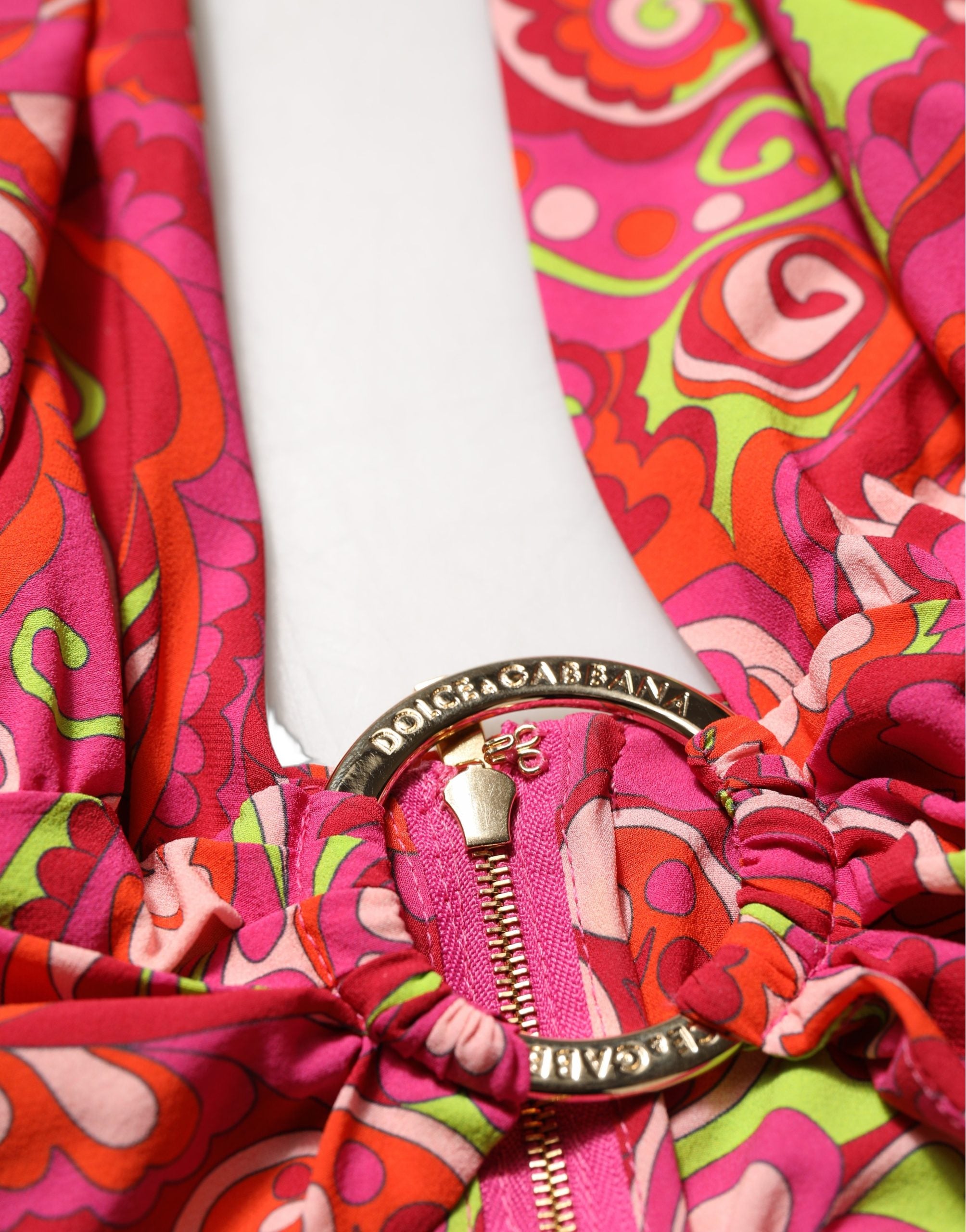 Dolce & Gabbana Rotes Paisley-Seiden-Neckholder-Crop-Top