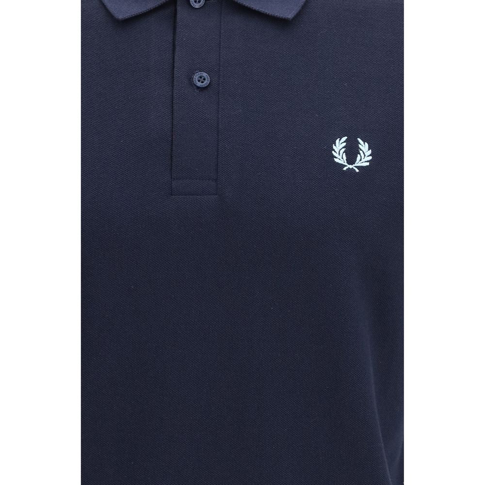 Fred Perry Blaues Baumwoll-Polohemd