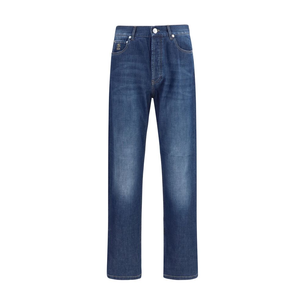 Brunello Cucinelli Blaue Baumwolljeans Denim