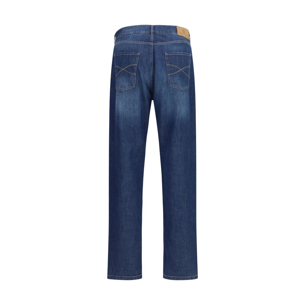 Brunello Cucinelli Blaue Baumwolljeans Denim