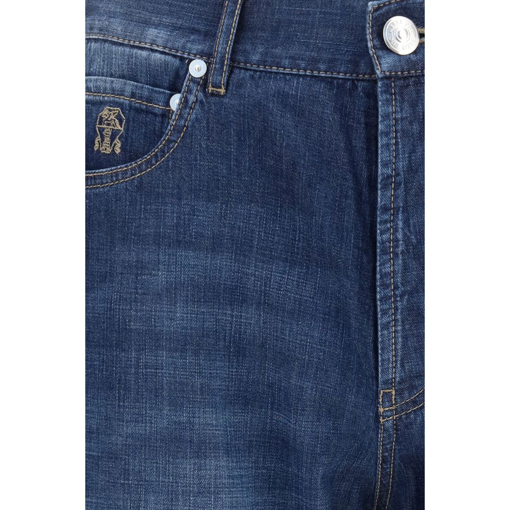 Brunello Cucinelli Blaue Baumwolljeans Denim