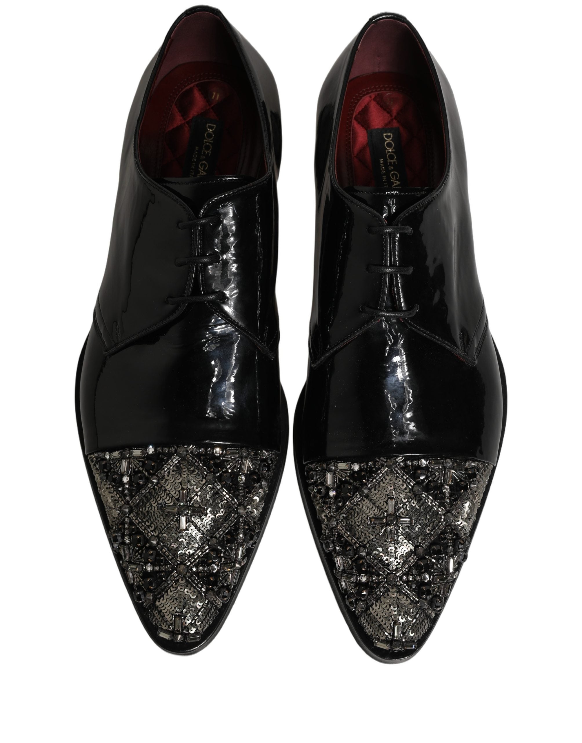 Dolce & Gabbana Schwarze verzierte Derby-Abendschuhe