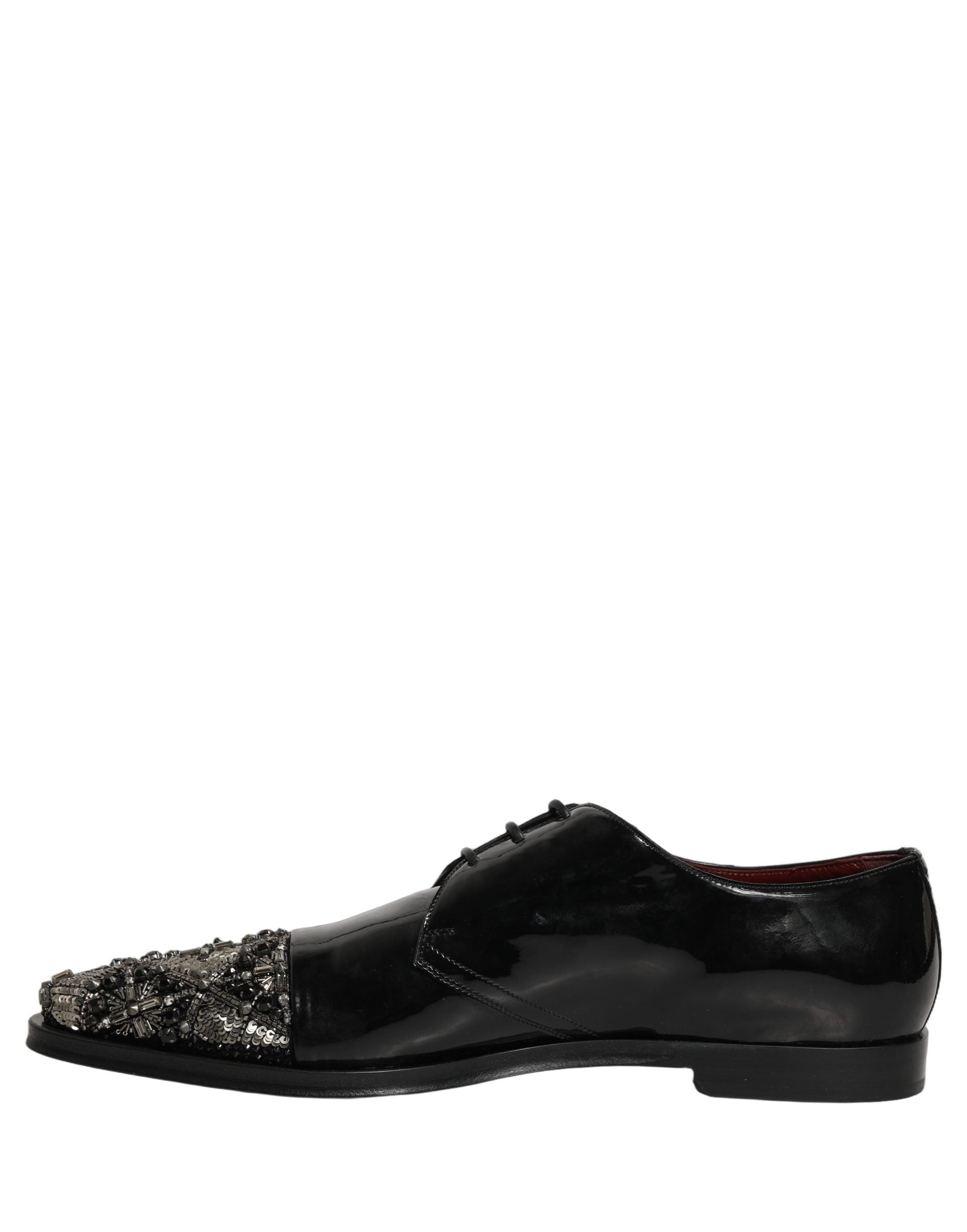 Dolce & Gabbana Schwarze verzierte Derby-Abendschuhe