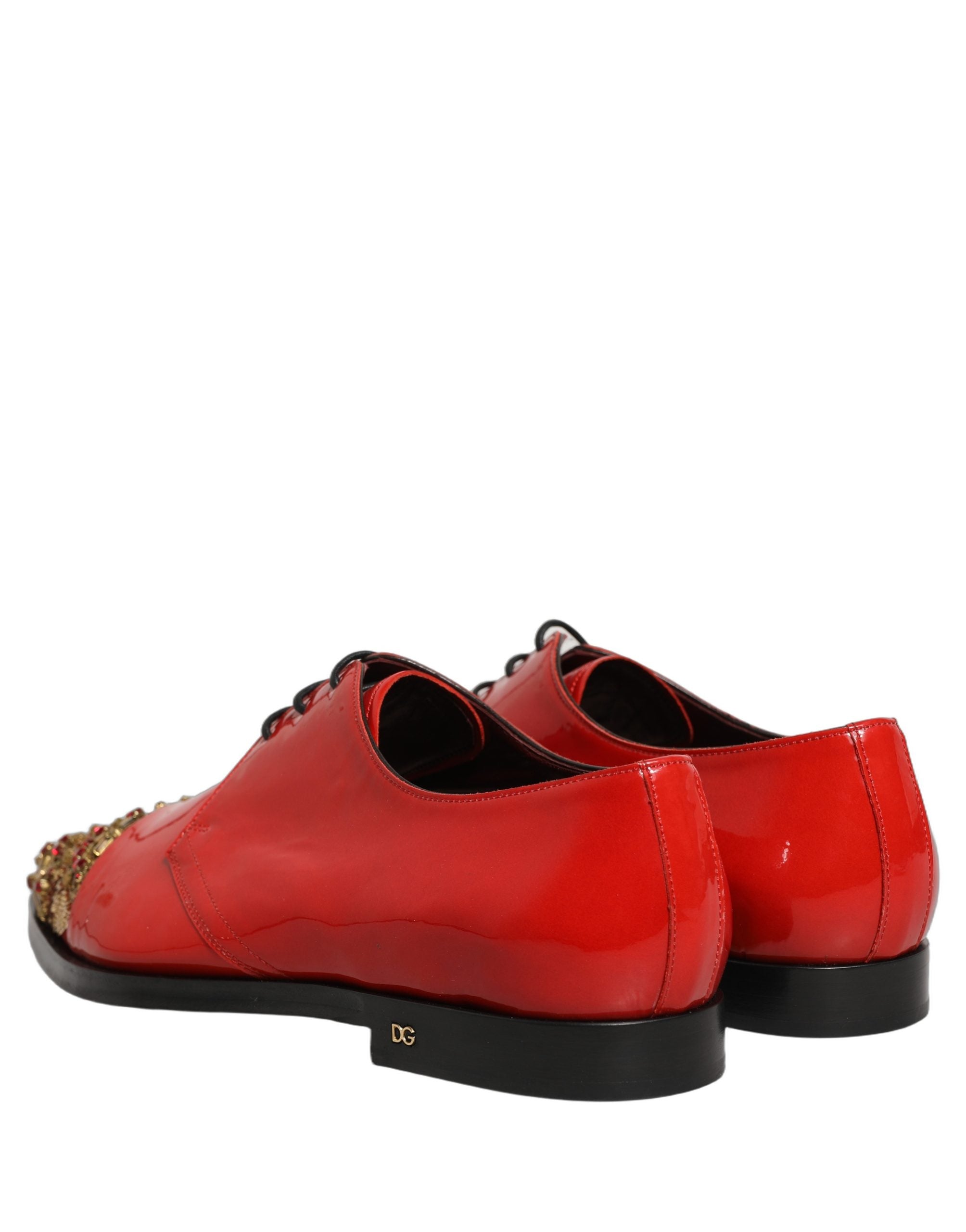 Dolce & Gabbana Herren-Derby-Kleiderschuhe mit roten Verzierungen