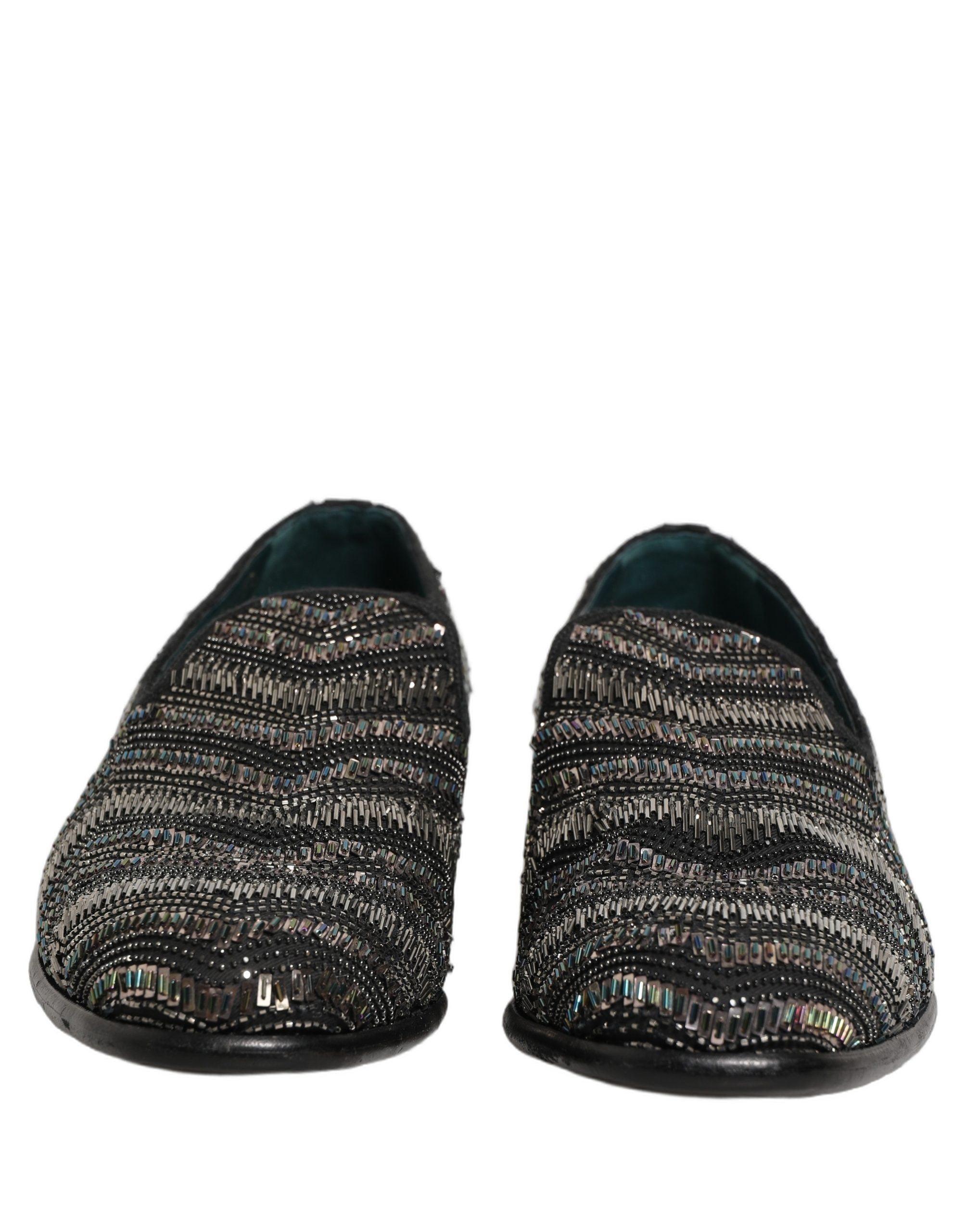 Dolce & Gabbana Schwarze Loafer mit silbernen Verzierungen