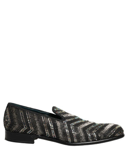Dolce & Gabbana Schwarze Loafer mit silbernen Verzierungen