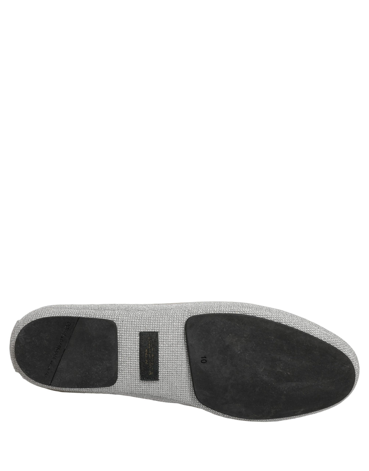 Dolce & Gabbana Graue Loafer mit Krone und Engel-Stickerei