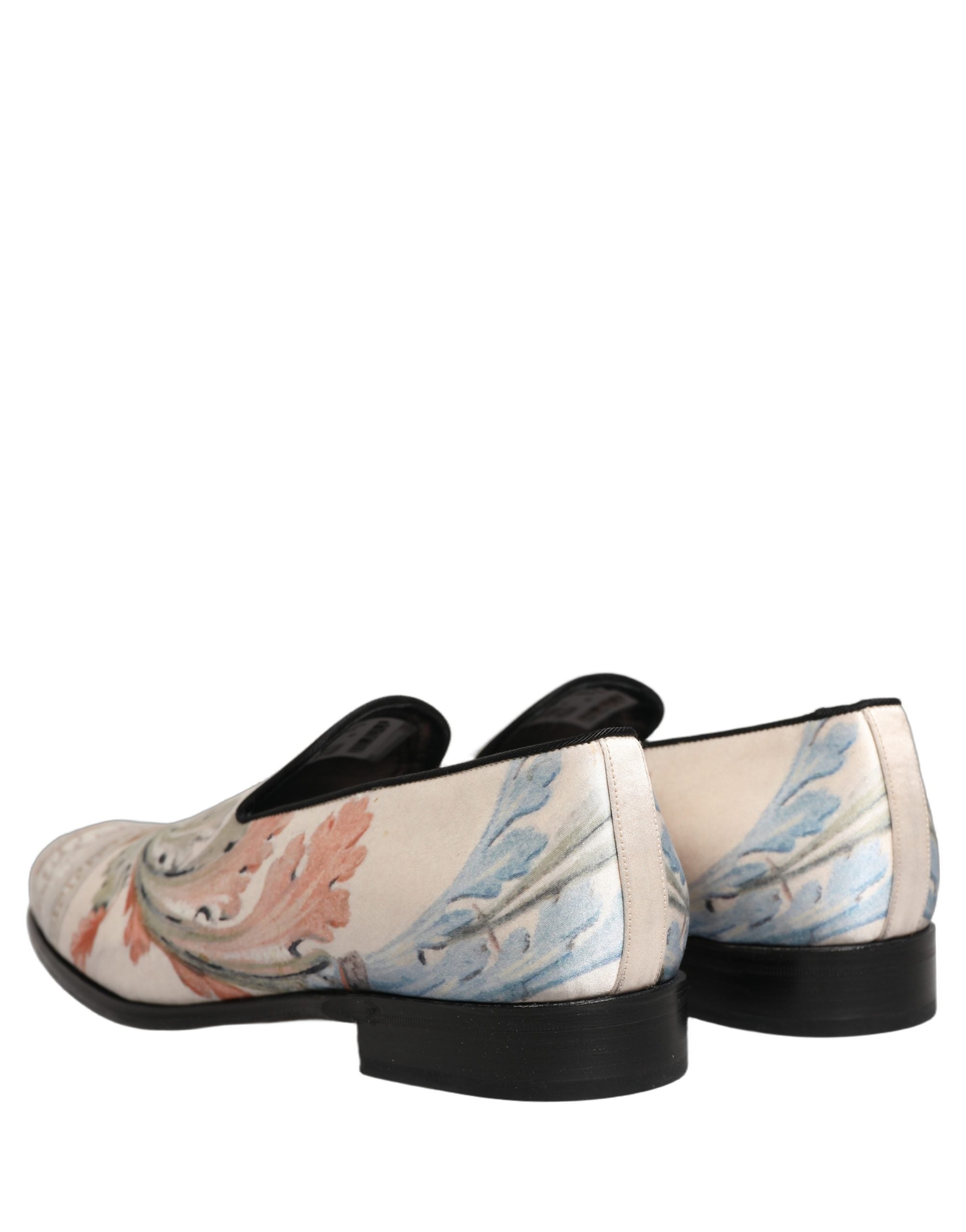 Dolce & Gabbana Weiße Loafer mit Blumen-Vasen-Print