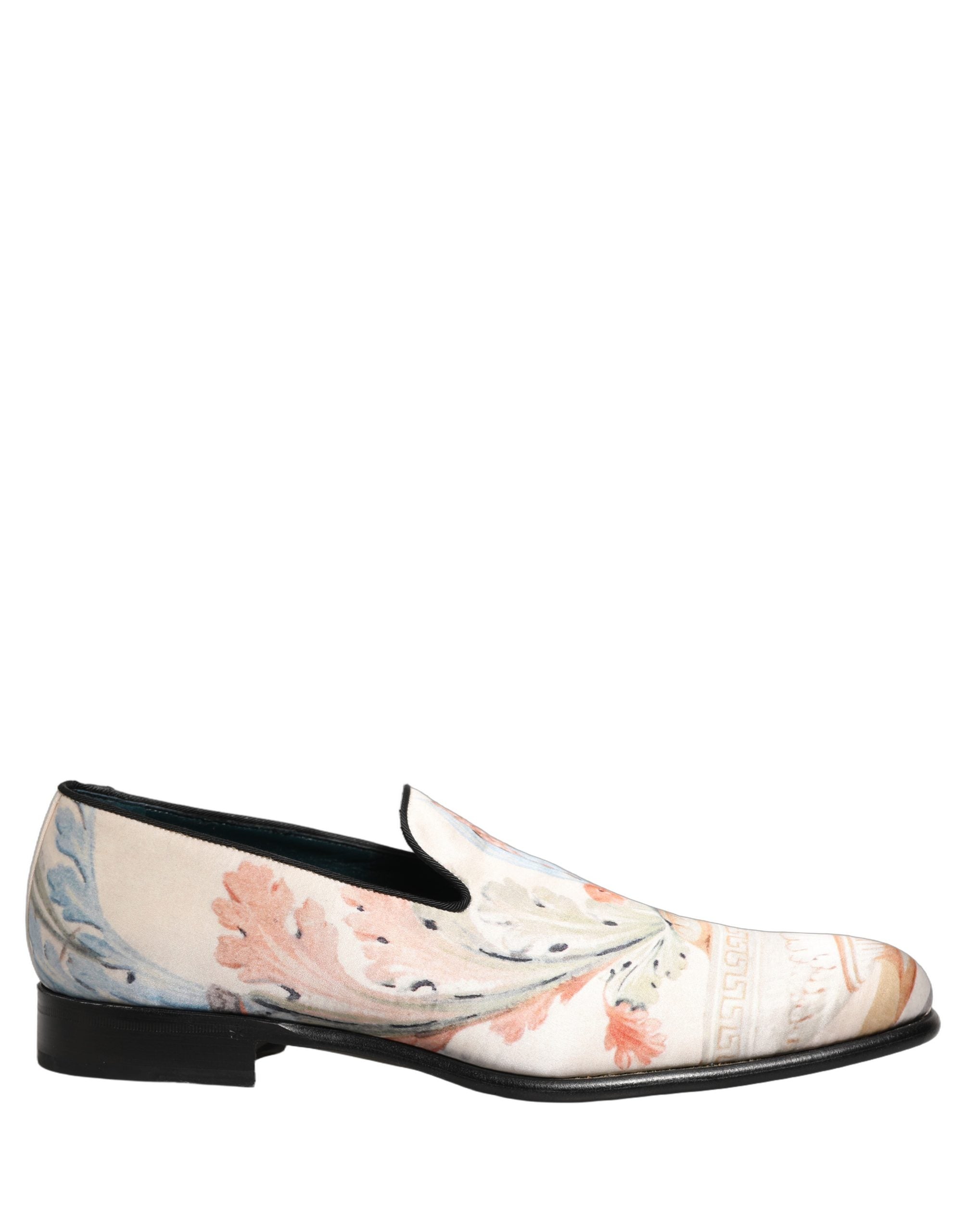 Dolce & Gabbana Weiße Loafer mit Blumen-Vasen-Print