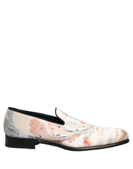 Dolce & Gabbana Weiße Loafer mit Blumen-Vasen-Print