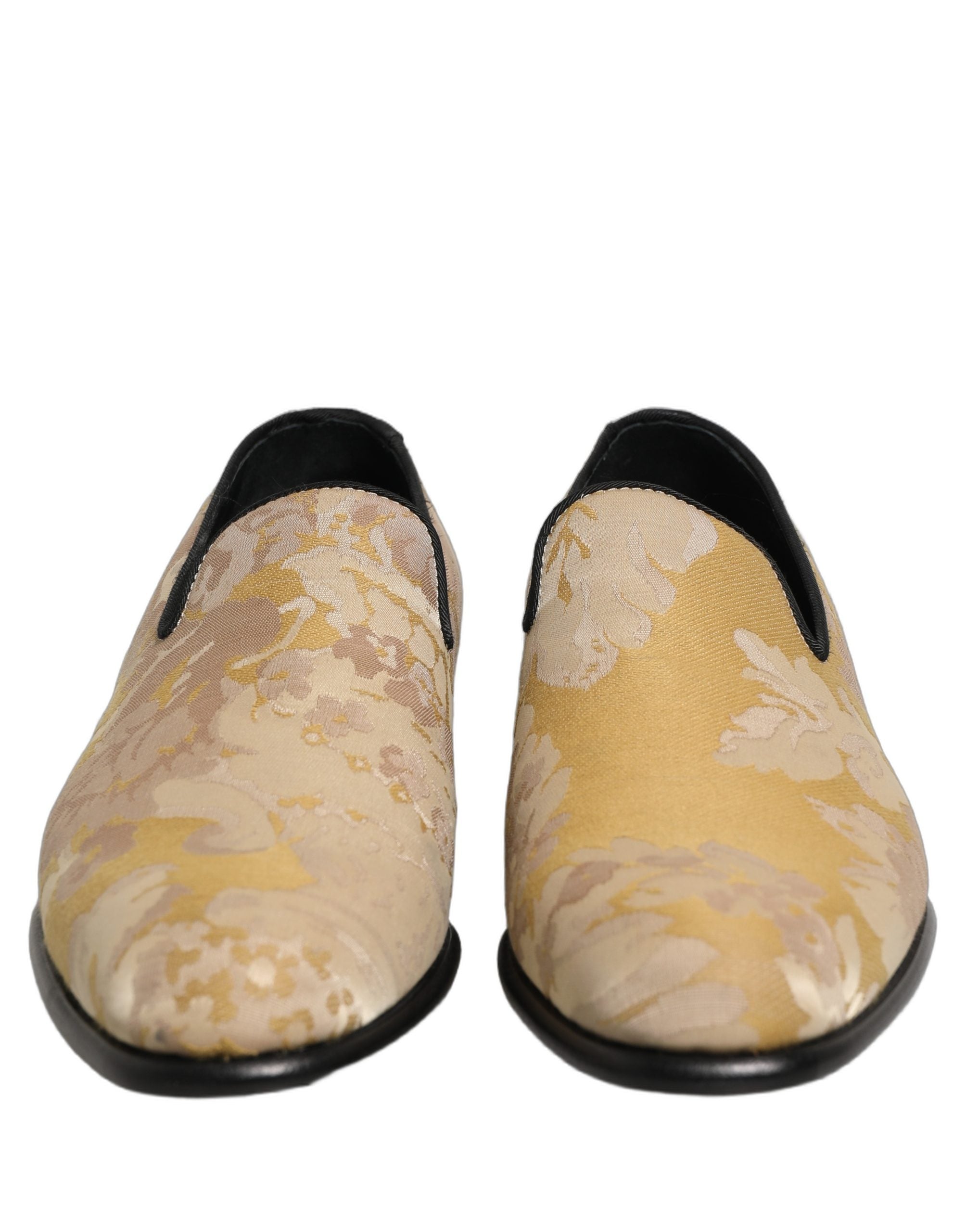 Dolce & Gabbana Loafer-Schuhe aus Jacquard mit Gold-Blumenprint für Herren