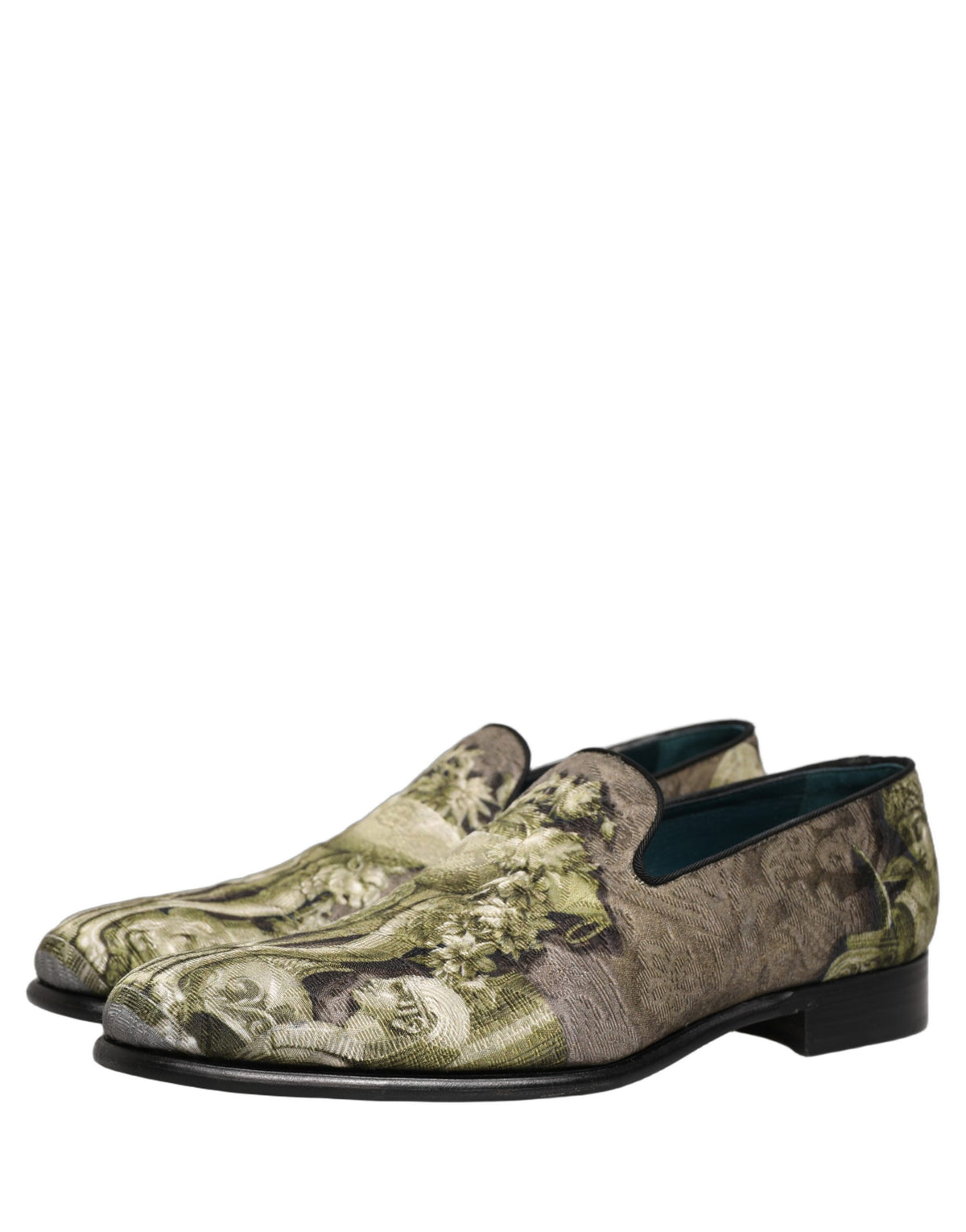 Dolce & Gabbana Braune Loafer mit Barock-Print zum Hineinschlüpfen